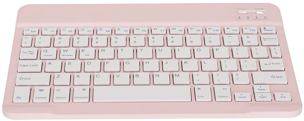 Dailygoods - Draadloos Bluetooth-toetsenbord - Compact toetsenbord - Ergonomisch ontwerp - Roze - Geschikt voor tablets en laptops - Ideaal voor onder