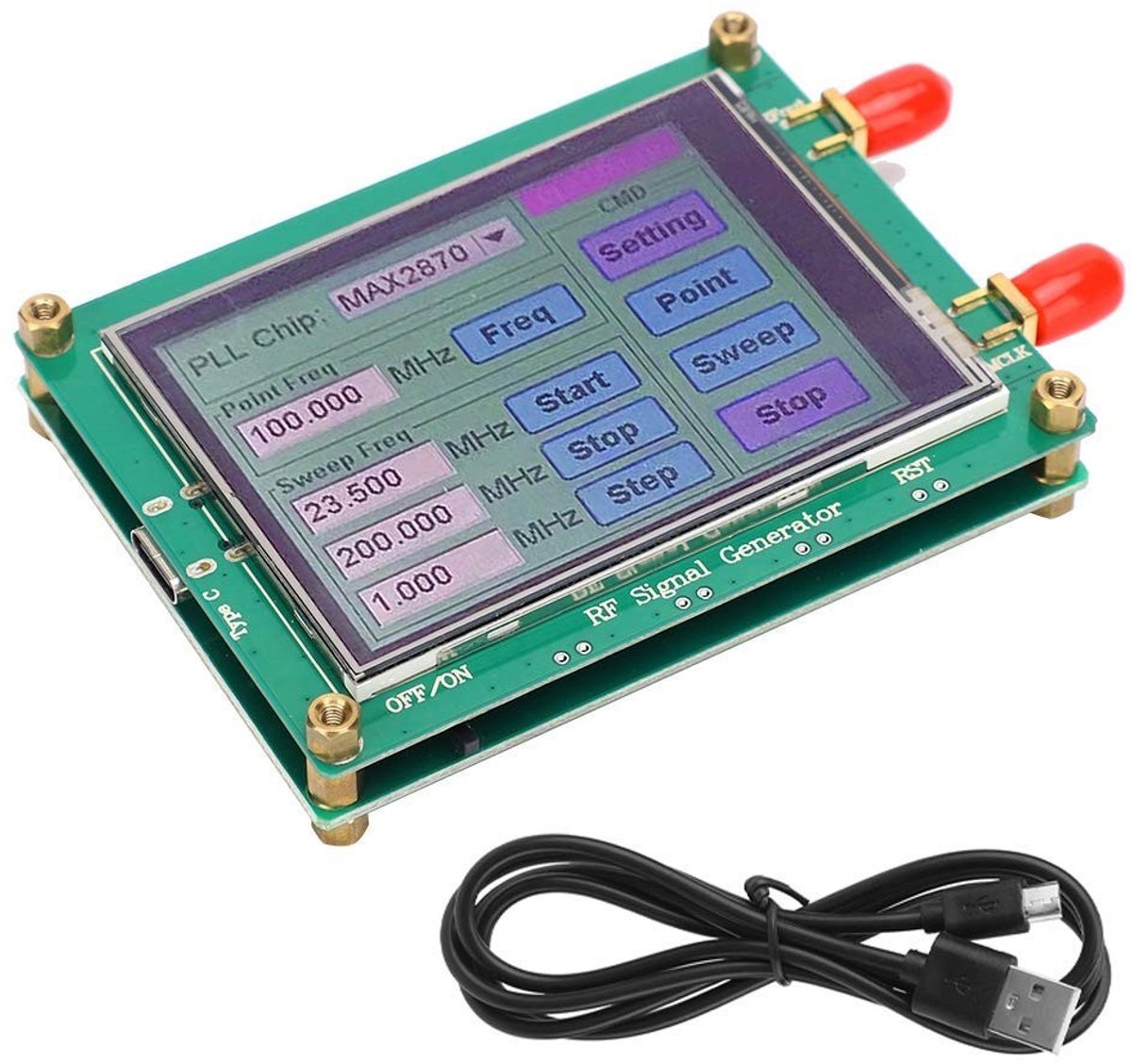 Dailygoods - Signaalgenerator Module - RF Signaalgenerator - Hoge Stabiliteit Frequentie Met Laag Geluidsniveau - 23.5-6000MHz - Geschikt voor Elektro