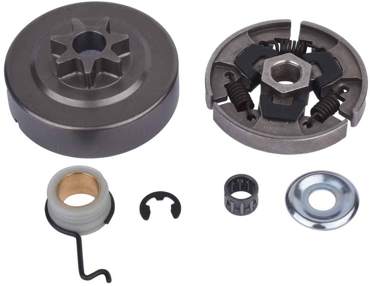 Dailygoods - Koppelingstrommel Ring Clip Wormwielset - Geschikt voor Kettingzaag - Hoogwaardige Onderdelen - Compleet Pakket - Betrouwbare Kwaliteit