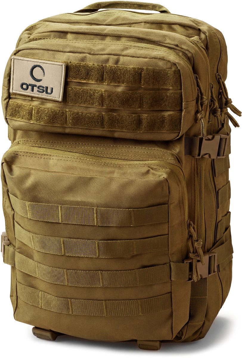Expedition | Zandkleurige tactische rugzak van 40 liter met patchpaneel