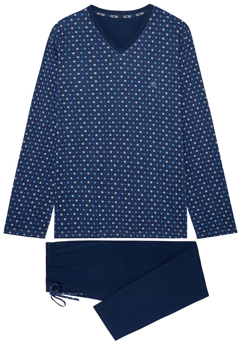 HOM - Bo Pyjama set lange mouw/lange broek - Navy Print - mannen - M