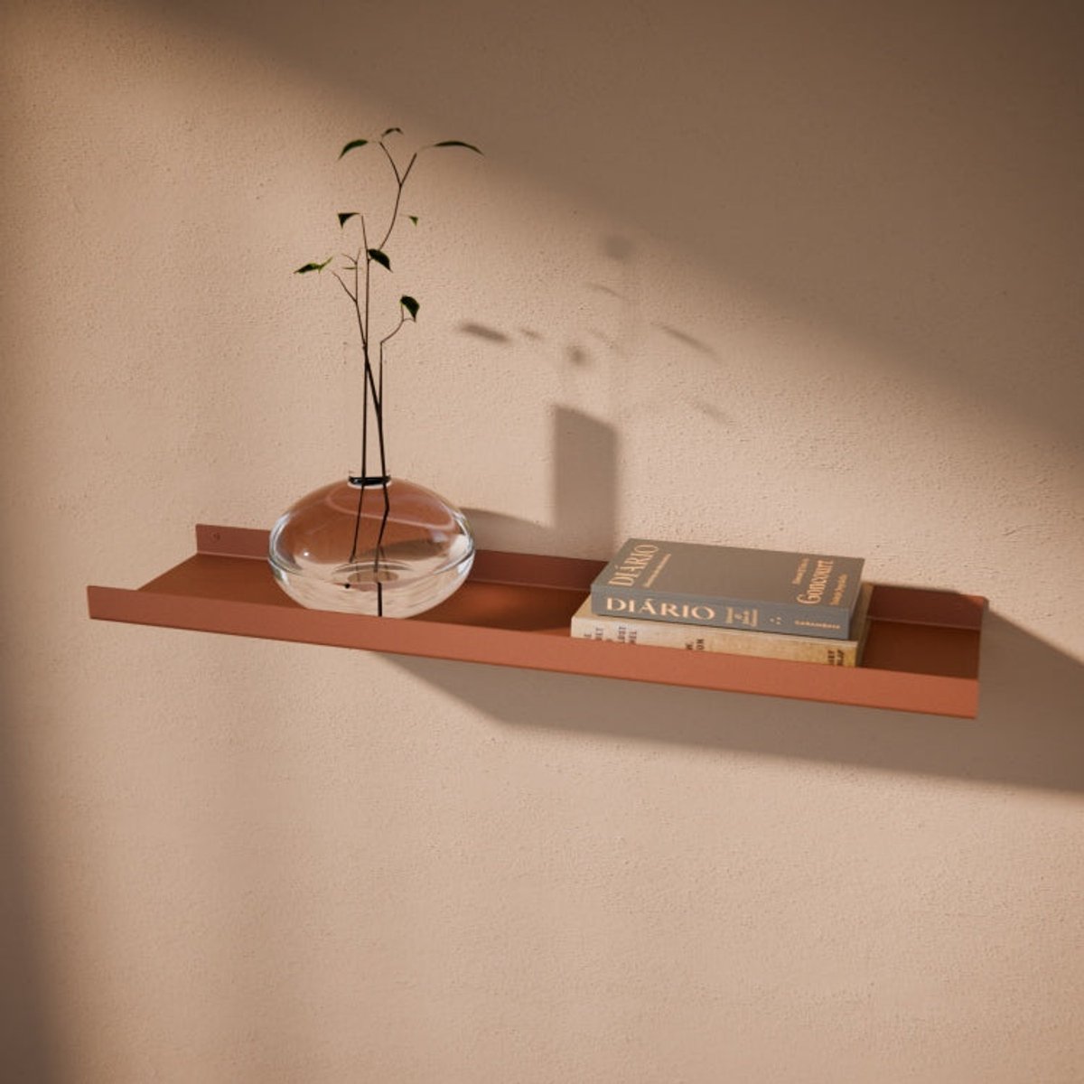 Metalen Wandplank Edge Koperbruin 60 cm - Kunst van Staal