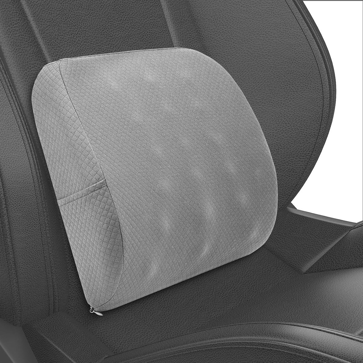 Lumbaal Kussen - Rugsteun Ondersteuning - Comfortabel Zitten - Ergonomisch Traagschuim - 39x32x10.5cm - Grijs