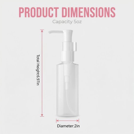 Dailygoods- Pompfles Leeg Navulbaar 150ml - 3 Stuks - Transparant - Duurzaam - Cosmetische Container - Voor Lotion/Shampoo - Reishouders van Dailygoods — afbeelding 2