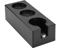 Verstelbaar tamperstation voor espresso met universele zeefhouder en accessoires, 51-58 mm, ideaal voor barista's en koffieliefhebbers