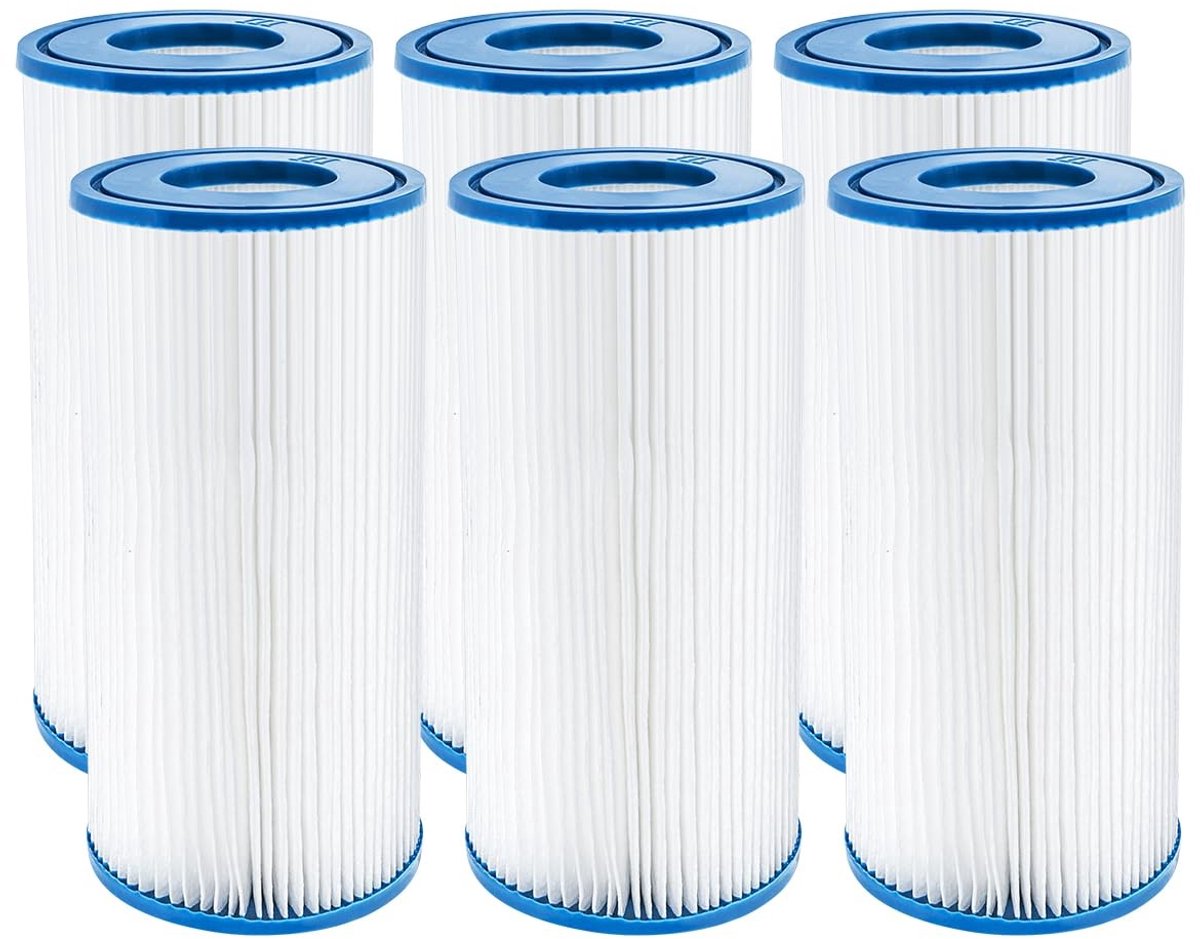 Cosensi- Filterpatronen 6 Stuks - Vervangingsfilter voor Best-Way 58012 - Type A/C - Opvouwbaar Design - PETG - 11 x 20 cm - Zwembadfilter