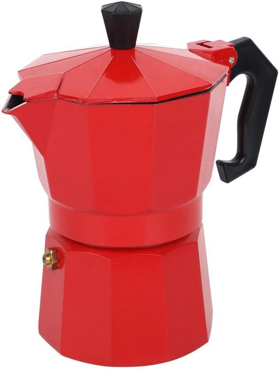 Koffiezetapparaat - Koffiepot - Thuis koffie zetten - Ergonomisch handvat - 300ML 6 Kopjes - Rood