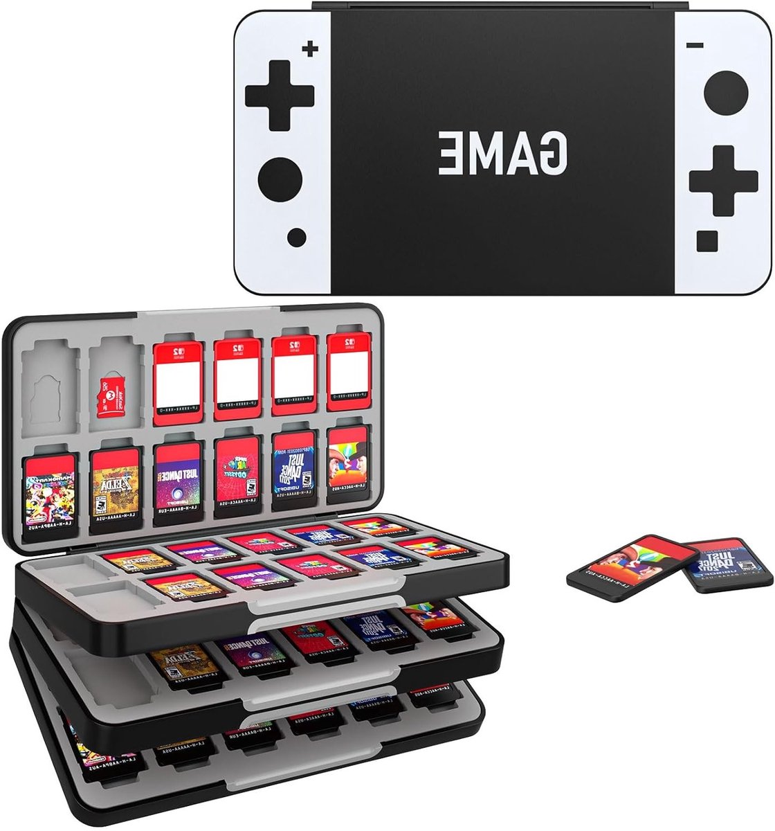 Case voor 72 Game Cards Geschikt voor Nintendo Switch OLED/Switch/Switch Lite, Draagbare Game Card en SD Kaart Houder, Slimme Opbergdoos voor Spellen en Accessoires