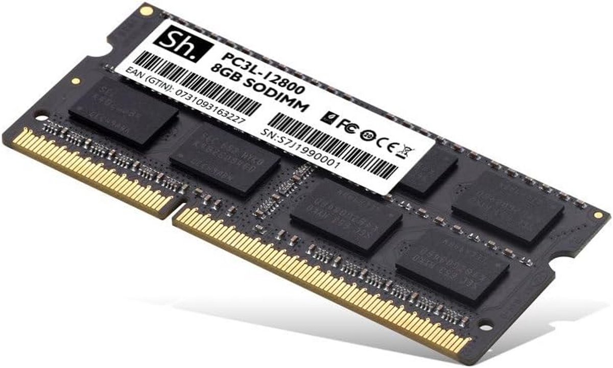 8 GB DDR3L SODIMM-geheugenmodule 1600 MHz voor laptop en notebook, 204-pins, niet-gebufferd, niet-ECC, 1,35 V