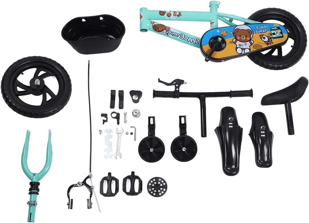 Kinderfiets - Loopfiets Met Pedalen - Eerste Fiets - Stabiel Frame - 12 inch - Groen