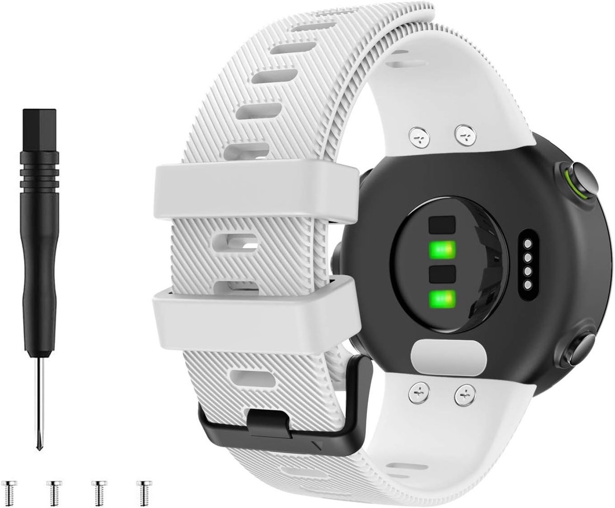Zachte siliconen vervangband voor Garmin Forerunner 45, verstelbare sportarmband met comfort en duurzaamheid