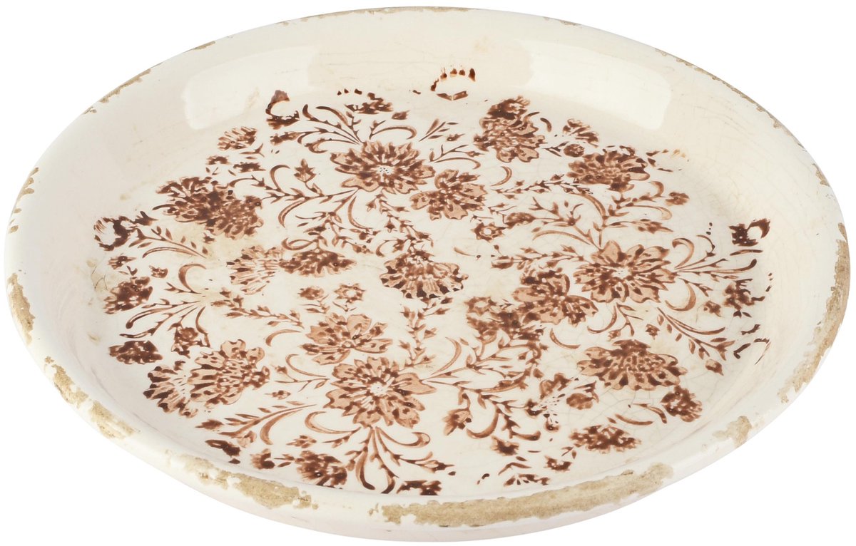 Dekoratief | Deco schaal 'Floral Rust', keramiek, 24x24x3cm | A265476