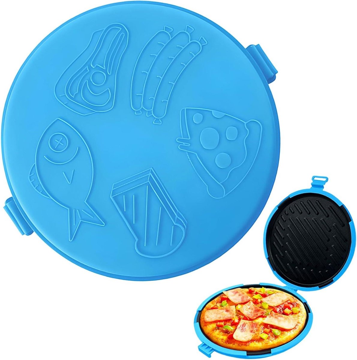 Magnetron Sandwichmaker - Magnetron Pan - Snel Ontbijt Maken - Tijdbesparend Koken - 25 cm - Blauw