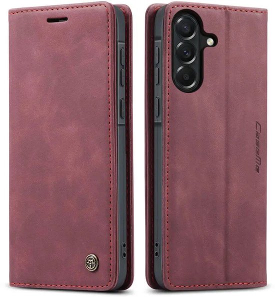 Coque CaseMe 013 Compatible avec Samsung Galaxy A37 - Étui Livre avec Support - Étui Portefeuille - Porte-cartes pour Deux Cartes - Rouge