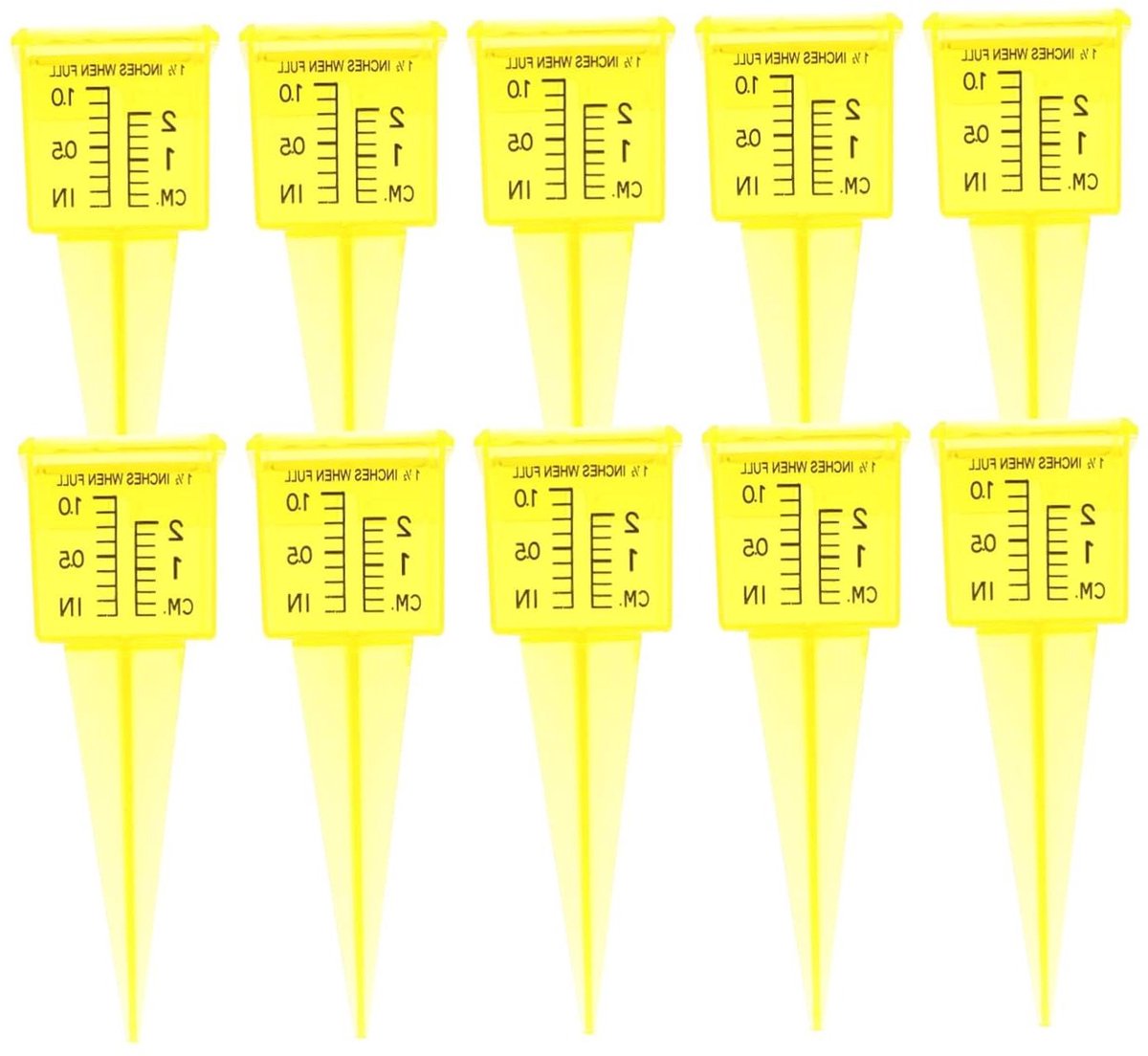 Regenmeter Buiten - Maatbeker Tuin - Regenval Meten - Nauwkeurige Schaal - 135 cm Hoog - Geel
