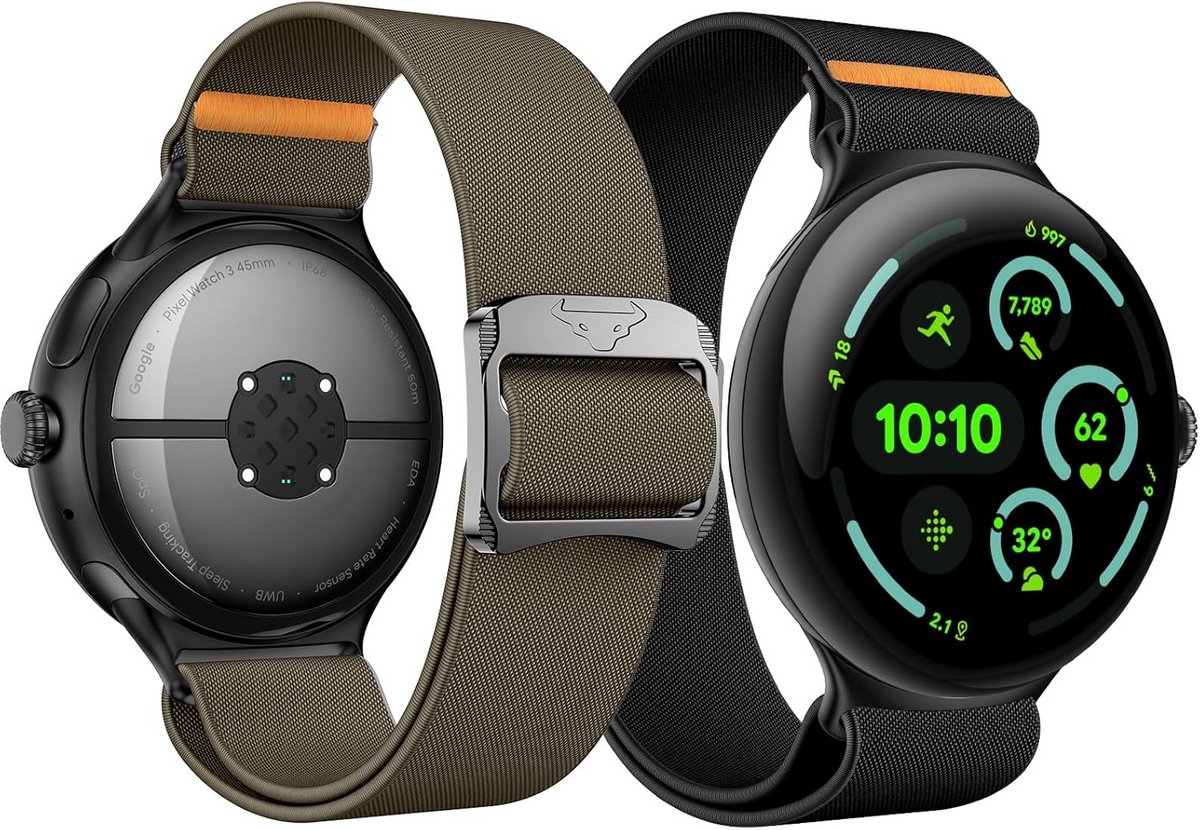 Elastische nylon band voor Google Pixel Watch