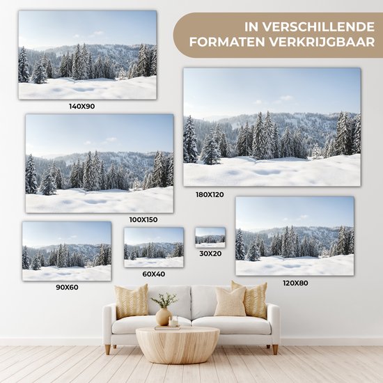 Tableau sur toile Paysage d'hiver enneigé par temps clair - 150x100 cm - Décoration murale