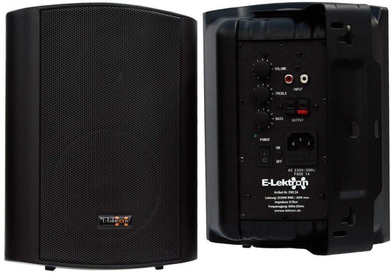 E-Lektron EWL5A Zwart - Actieve luidsprekerset - Met muurbeugels - 120 watt — afbeelding 3