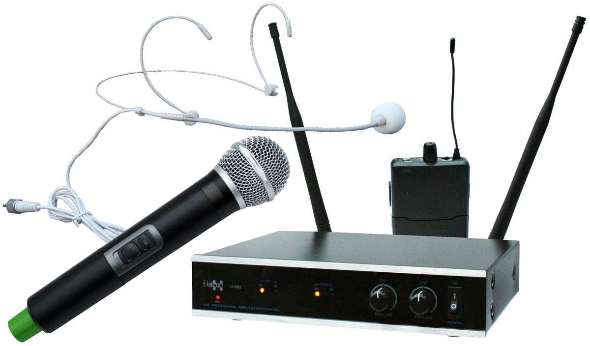 E-Lektron IU-2082HM draadloze UHF microfoonset - Handmicrofoon en headset