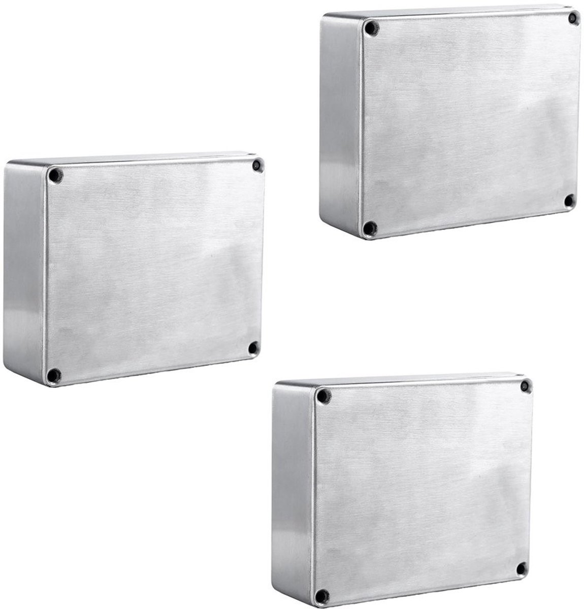 Dailygoods - Dailygoody - Aluminium Behuizing - Gitaar Effect Pedaal - Waterdicht en Duurzaam - Zilver - Ideaal voor Elektronica Projecten - 3 Stuks
