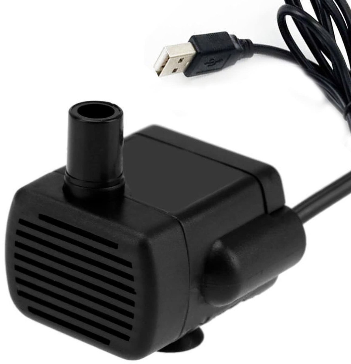 Dailygoods - Dailygoody - Mini-aquariumpomp - USB-waterpomp klein - 200L/H dompelpomp - Zwart - Fonteinpomp voor aquarium en vijver - Ideaal voor tuin en decoratie