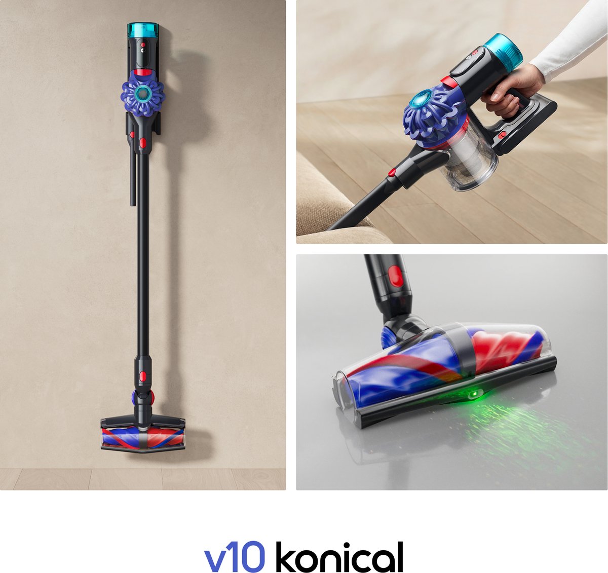 Dyson V10 Konical - Steelstofzuiger - Zwart/Paars - 150 Air Watts — afbeelding 2
