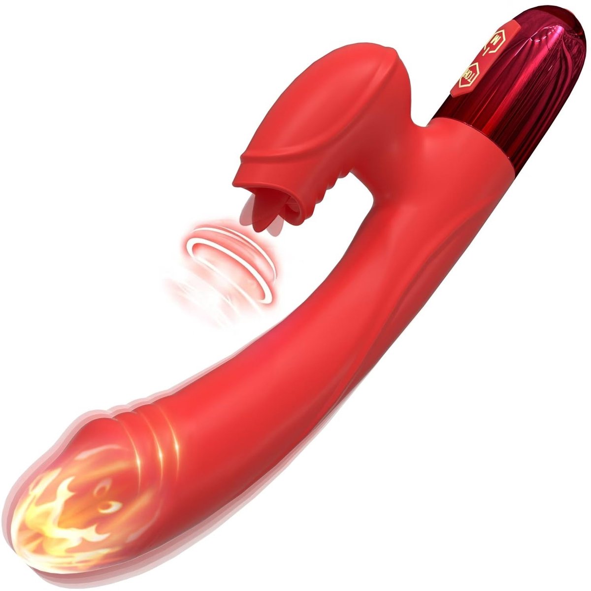 carmdering - Dubbele Stimulatie Vibrator - G-Spot En Clitorale Massager - Intiem Speelgoed - 10 Tonglikmodi - 10 Vibratiestanden - Medisch Grade Siliconen - IPX5 Waterdicht - Stil En Reisvriendelijk - 1 Stuk