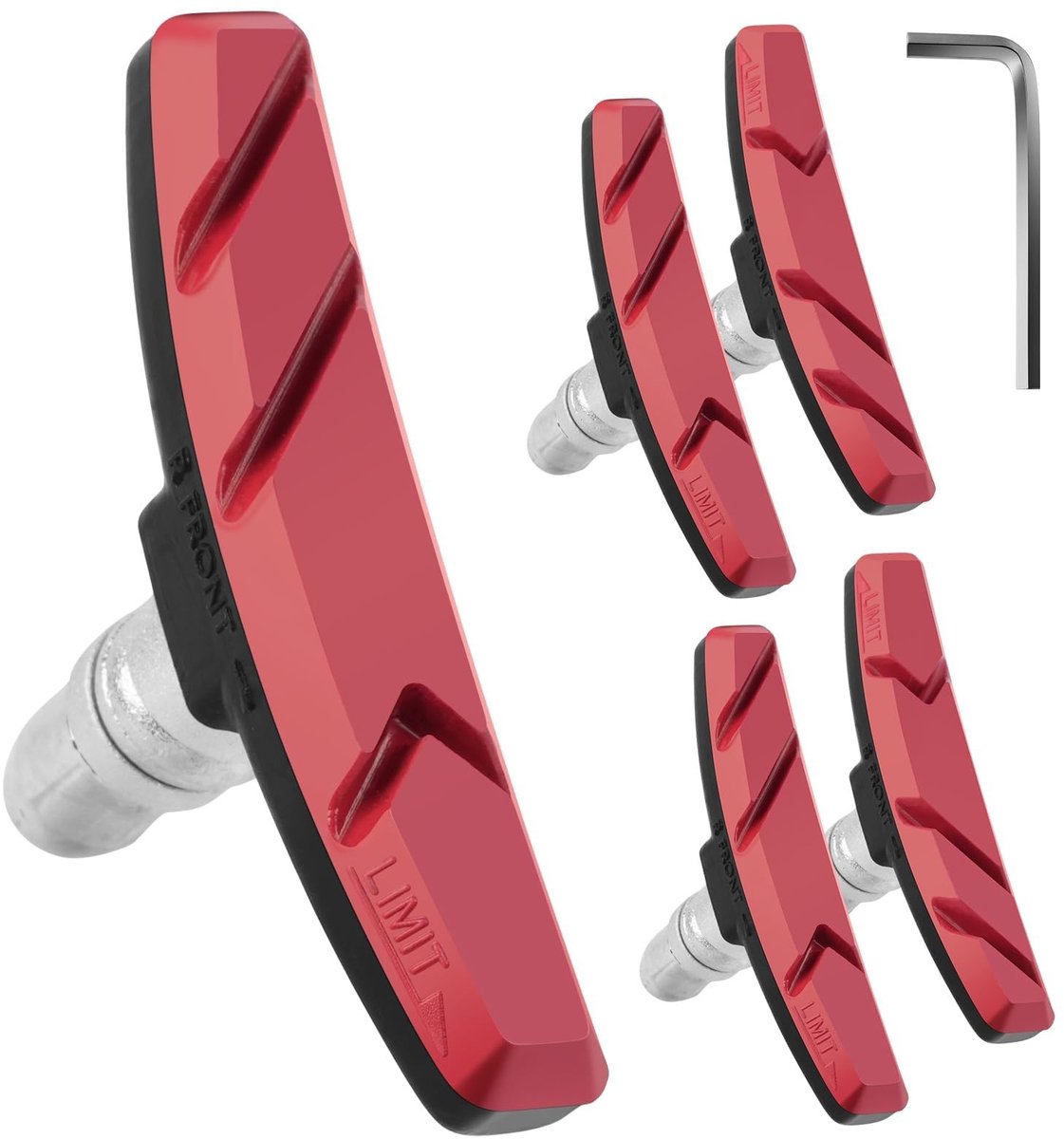 Dailygoods - Dailygoody - V-remblokkenset - Racefietsremblokken - Slijtvast en stil - 70 mm - Fietsschoenen - Voor racefietsen en mountainbikes - Inclusief moeren .