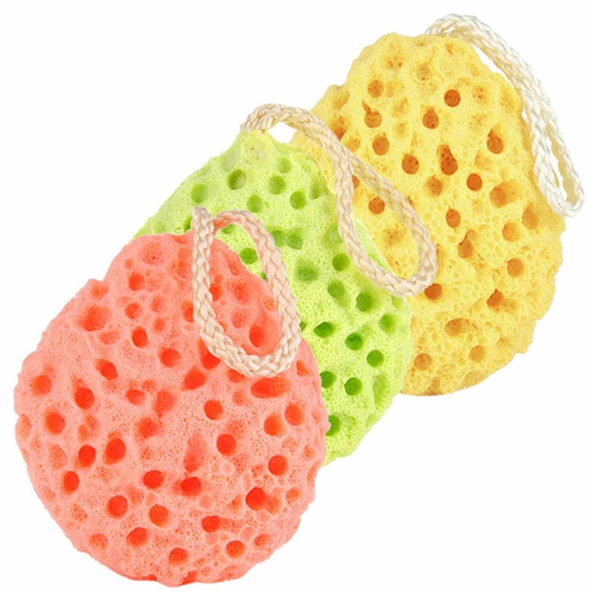 Dailygoods - Cosensi - Dailygoods - 3-Pack Natuurlijke Vezel Bad Spons voor Exfoliërende Reiniging