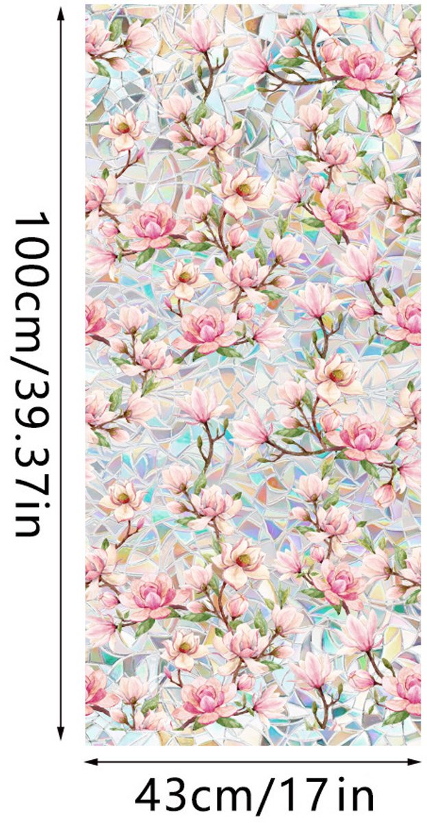 3D Regenboog Raamfolie- Anti-Inkijk - Isolerend & Zonwerend - 43x100cm – Statisch - Prisma Bejuweled EffectXCBL009