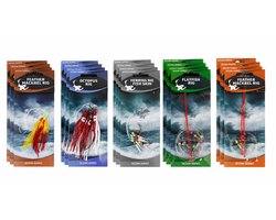 Eurocatch Sea Rig Assortment - Complete Zeeonderlijnen Set met 20 Onderlijnen voor Makreel, Haring, Platvis, Kabeljauw, Gul en Zeebaars