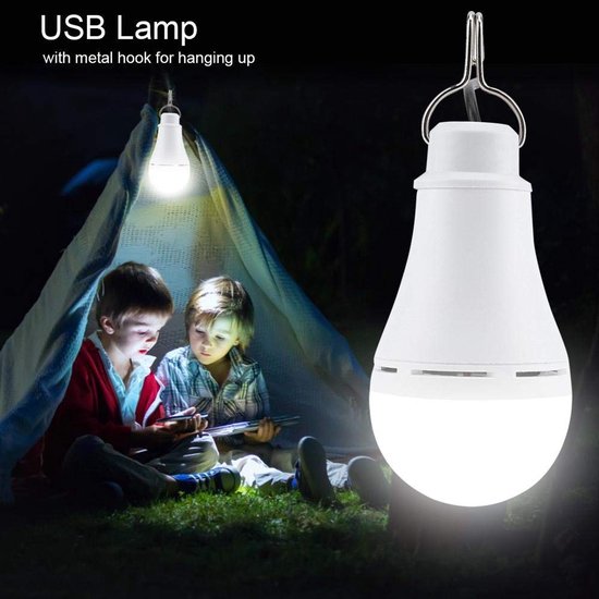 Dailygoods - Dailygoody - LED Lamp USB Oplaadbaar - Hanglamp voor Camping - 340 Lumen - Noodverlichting - 120 Graden Stralingshoek - Geschikt voor Garage en Visser... — afbeelding 5