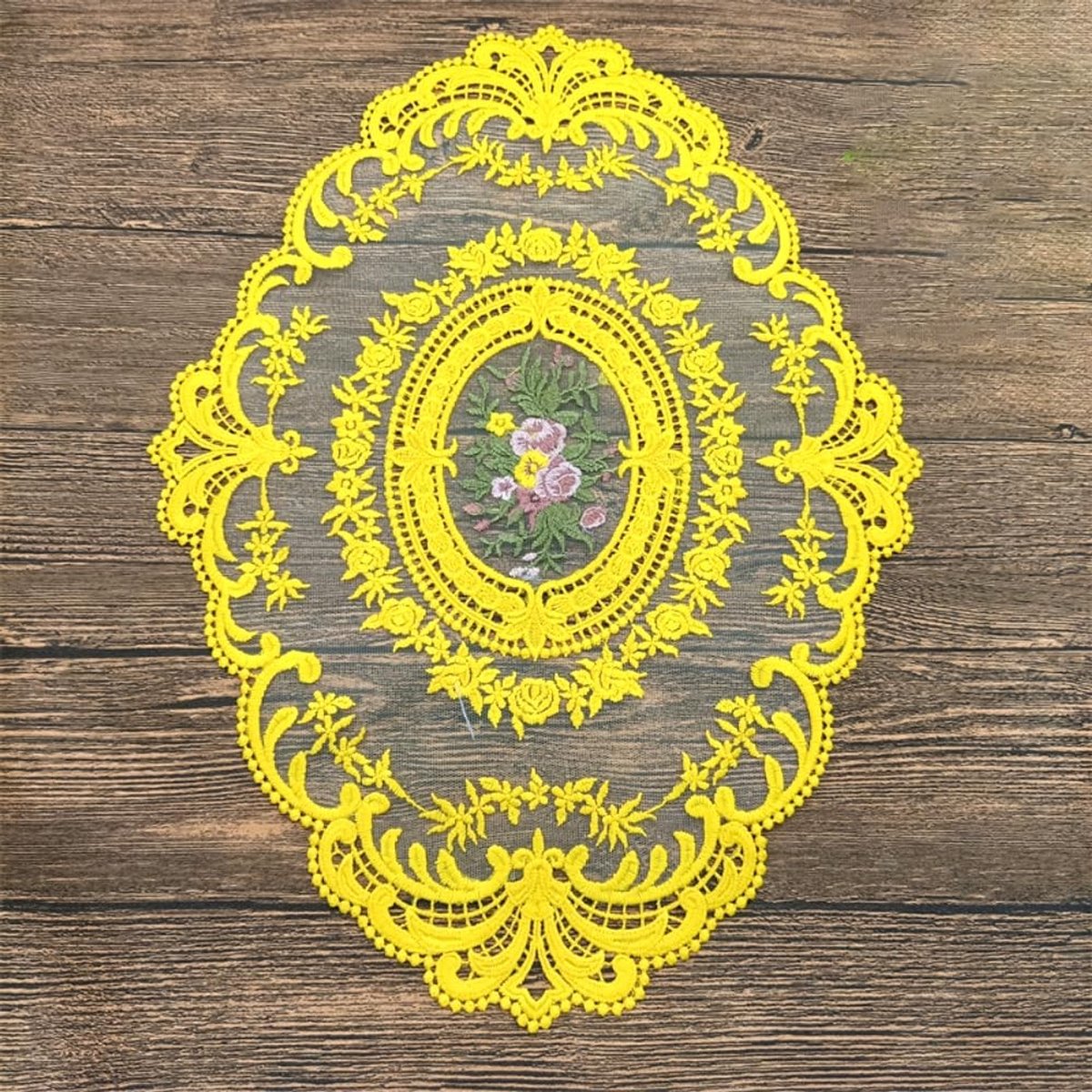 Dailygoods - Dailygoody - Vintage geborduurde kanten placemats - Decoratieve tafelmatten - Goud - Afwasbaar - Voor keuken en eetkamer