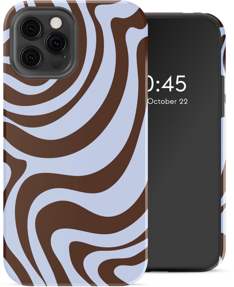 Selencia Hoesje - Geschikt voor Apple iPhone 12 Pro / 12 - Backcover - Dream Swirl Chocolate