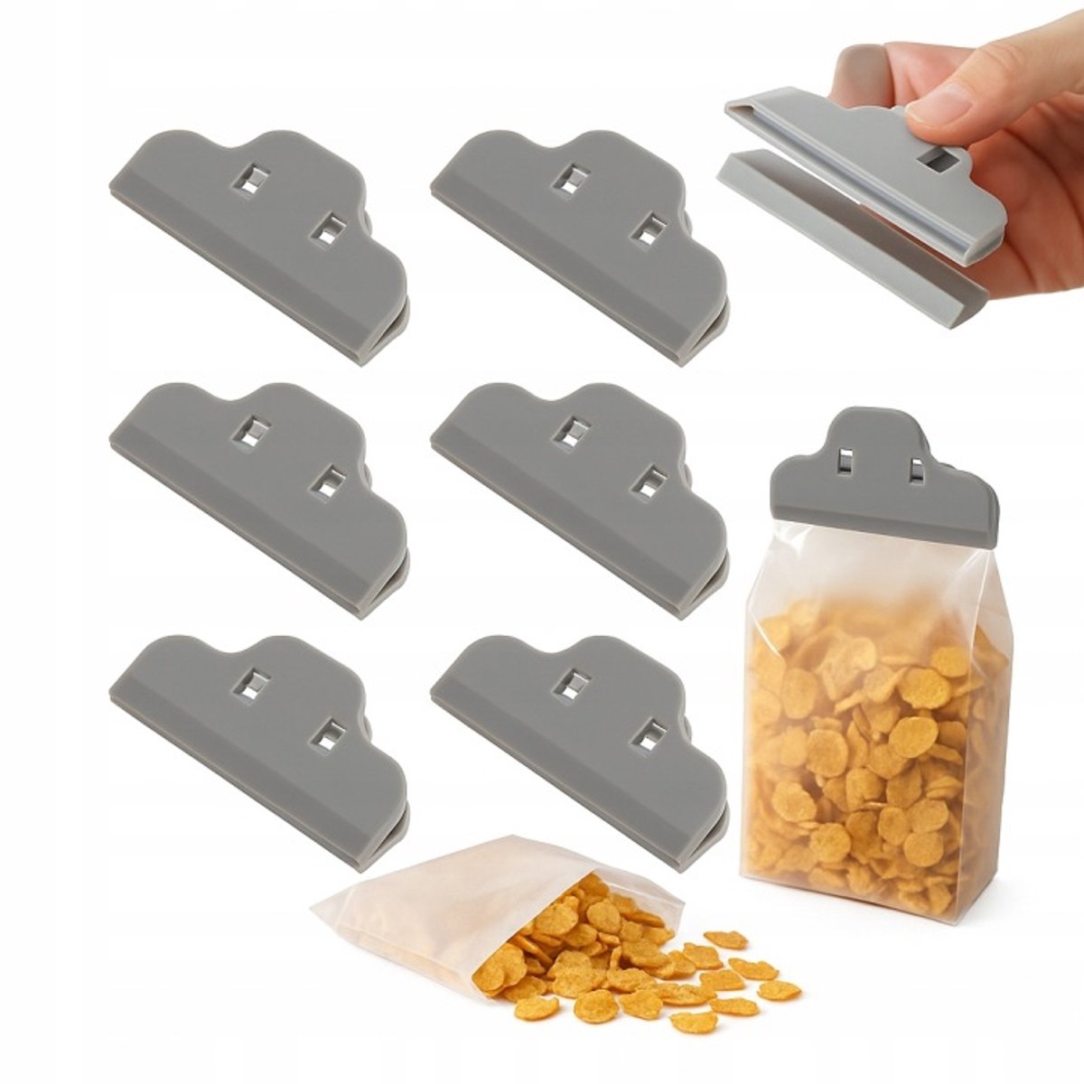 6 sluitclips voor voedselverpakkingen