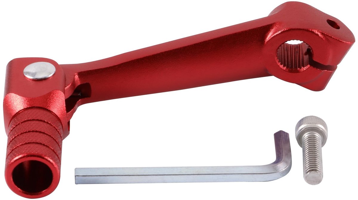 Allecto - Rode Universele Shift Lever - Aluminium Vouwbare Versnelling - Duurzaam - Geschikt voor Dirt Bikes - Vervangingsonderdeel