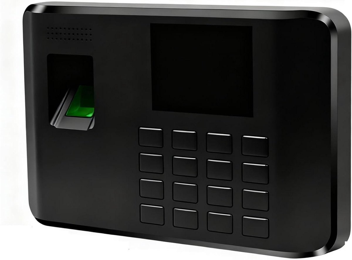 Aanwezigheidssysteem - Tijdklok recorder - Werknemer registratie - Biometrische herkenning - 60.000 records - Zwart