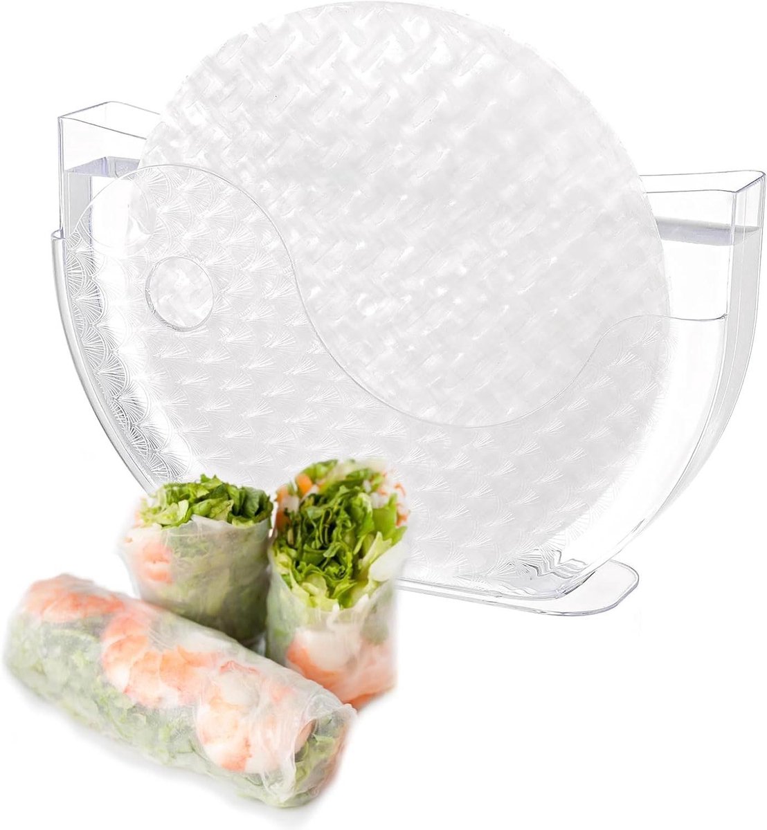 Rijstpapier Houder - Waterkom Vellen - Zomerrollen Maken - Veilig PP Materiaal - 30 Vellen Capaciteit - Transparant