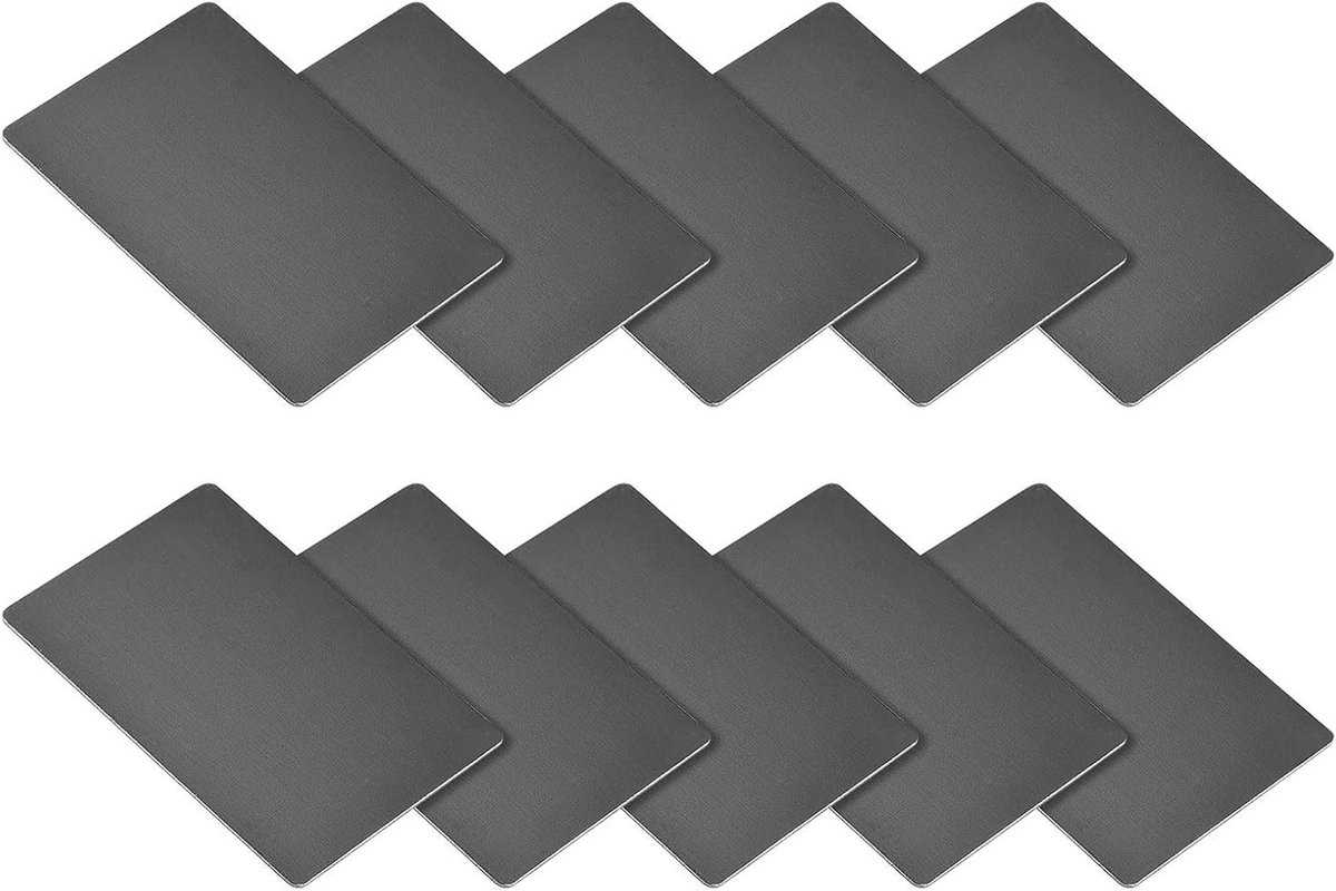 Blanke Metalen Kaarten 88mm x 53mm - 15 Stuks Geanodiseerd Aluminium Naamlabels voor Creatieve Projecten en Signage