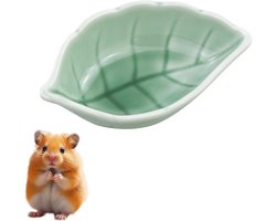 Bladvormige keramische voerbak voor hamsters, cavia's en vogels - Ideaal voor dierenvoeding en snacks