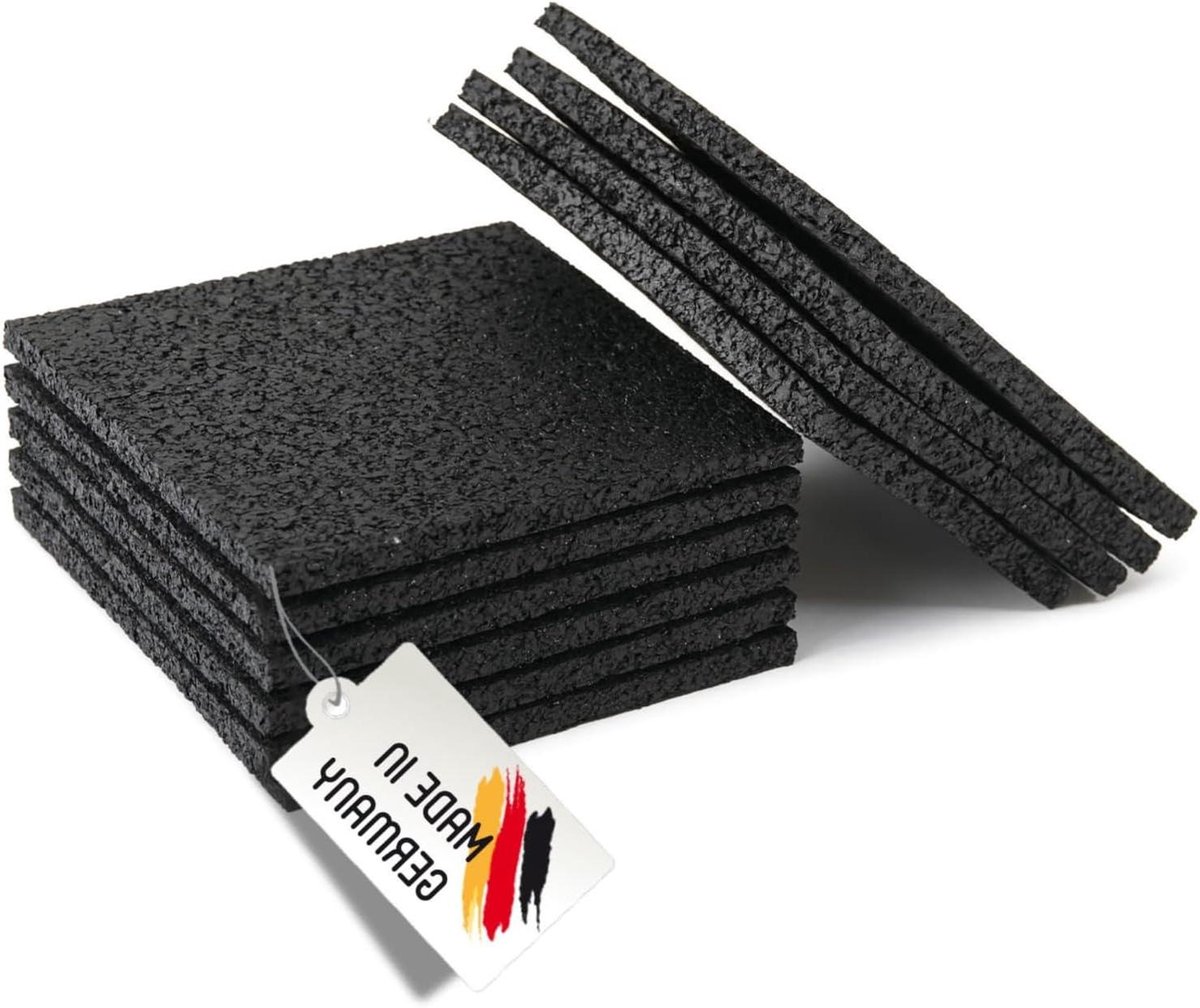 Terrasdragers Rubberonderlaag - Beschermmat Bouw - Onderconstructie Verduurzamen - Wateroverlast Voorkomen - 90 x 60 x 5 mm - Zwart