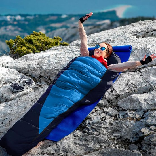 Slaapzak Mummie - Winter Slaapzak Kampeerslaapzak - Outdoor Kamperen - Waterdicht Winddicht - 210x80x35cm - Blauw — afbeelding 5