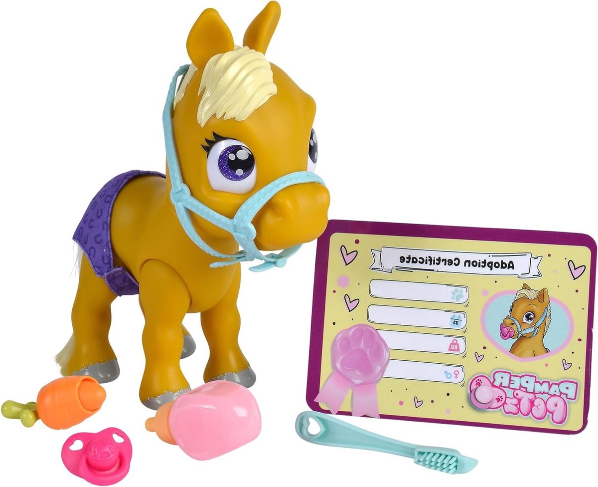 Pamper Petz Pony - Speelgoed Pony - Kinderspeelgoed - Verkleurende Luier - Large - Roze