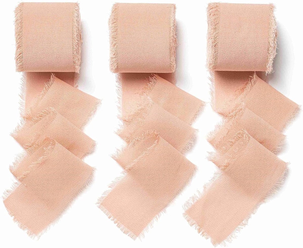 Cadeaulint voor Bruiloften en Feestjes, Roze Goud Chiffon Tape, Creatief Lint voor Knutselen en Versieren