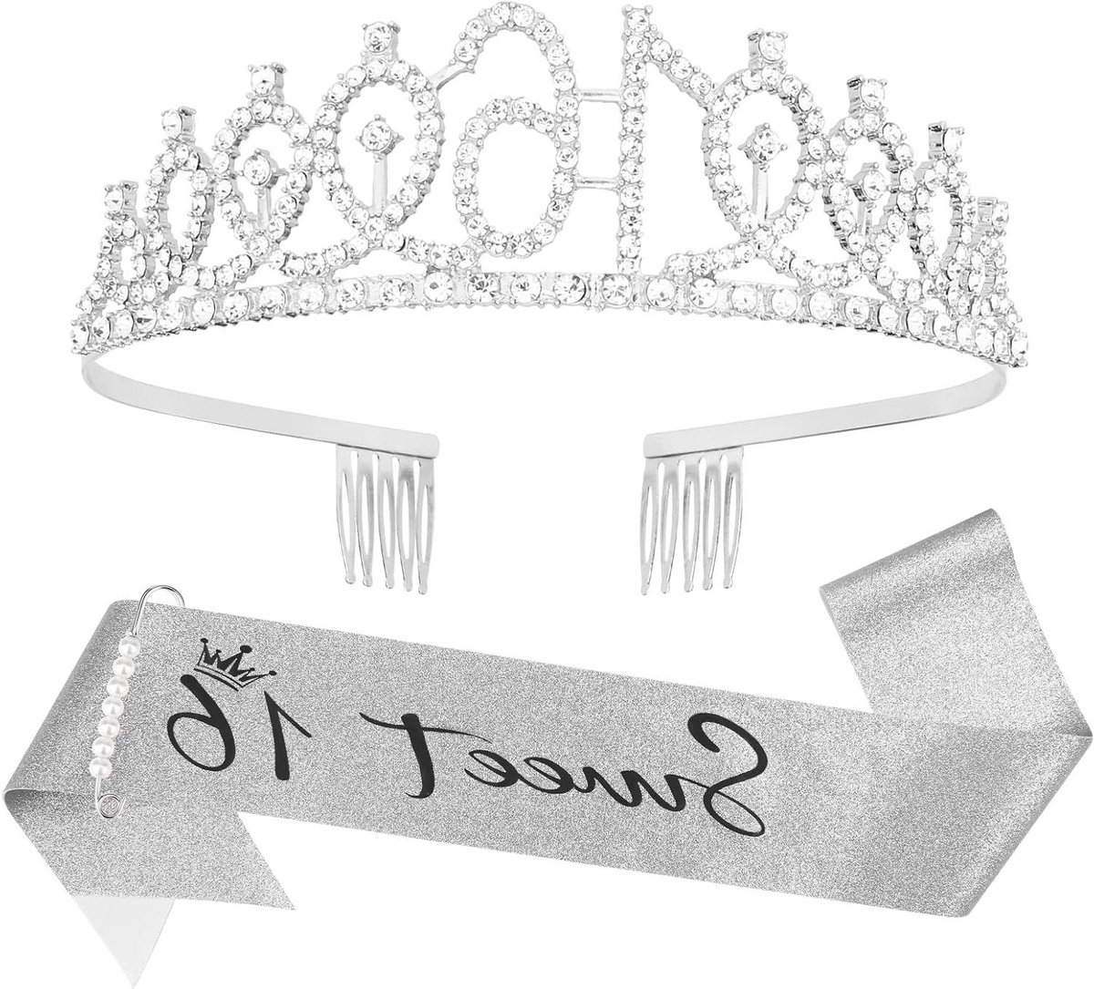 Verjaardag Kroon en Sjerp - Sweet 16 Set - Verjaardag Vieren - Strass Versiering