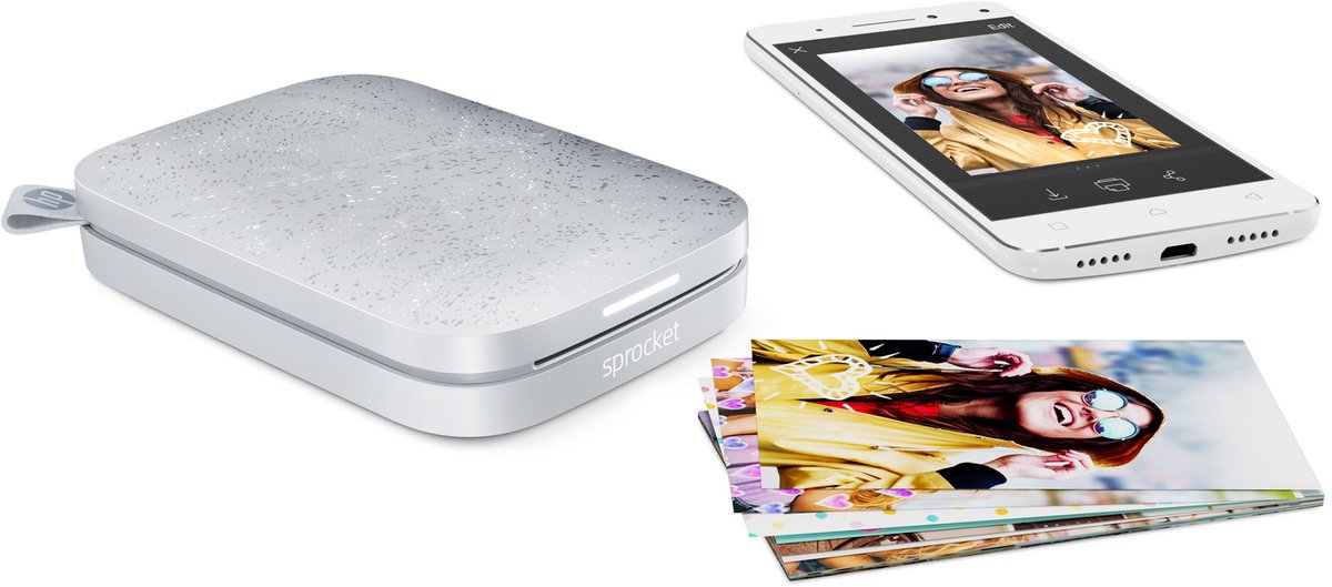 HP Sprocket New Edition - Mobiele Fotoprinter - Luna Pearl — afbeelding 2