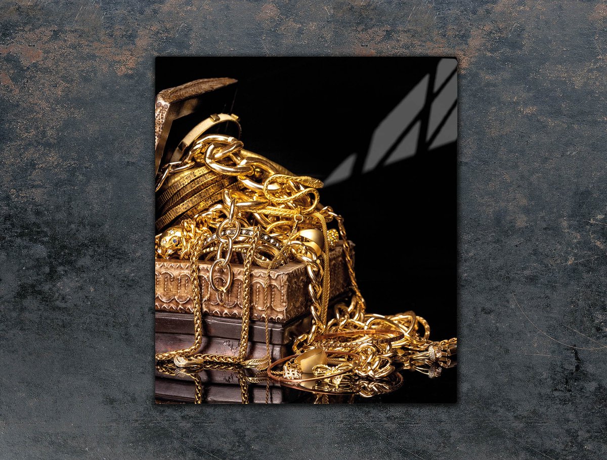 TMK ArtDeko - Snijplank van Glas - 45x52 cm - Goud - Protectieplaat