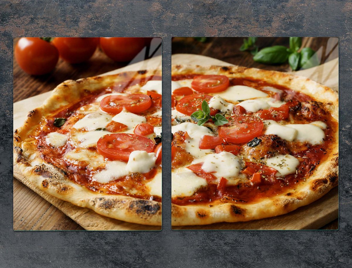 TMK ArtDeko - Snijplank - 85x52 cm - Glas - Veelkleurig - Pizza