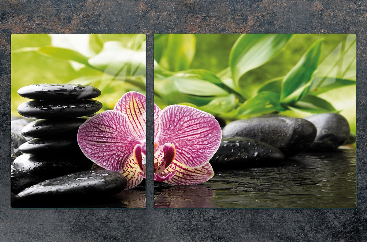 TMK ArtDeko - Snijplank - Glas - 100x52 cm - Orchidee