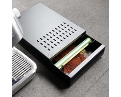 Koffie Afvalbak - Bonen Container - Koffie Bereiden - Geluidsdempend Rubber - 35 x 25 cm - Zwart